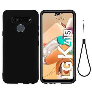 For LG K41S Pure Color Liquid Silicone Shockproof Full Coverage Case(Black)