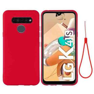 For LG K41S Pure Color Liquid Silicone Shockproof Full Coverage Case(Red)