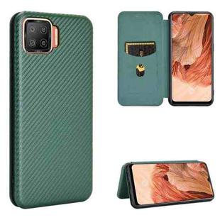 For OPPO F17 / A73 (2020) Carbon Fiber Texture Horizontal Flip TPU + PC + PU Leather Case with Card Slot(Green)