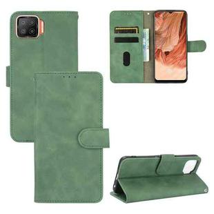 For OPPO F17 Solid Color Skin Feel Magnetic Buckle Horizontal Flip Calf Texture PU Leather Case with Holder & Card Slots & Wallet(Green)