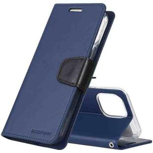 GOOSPERY SONATA DIARY Horizontal Flip Leather Case with Holder & Card Slots & Wallet For iPhone 12 Mini(Navy Blue)