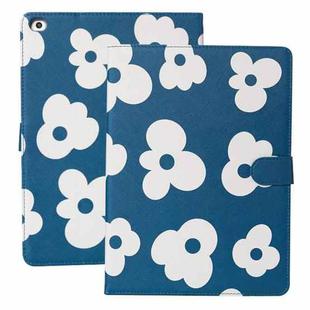 Flower Pattern Horizontal Flip Leather Case with Holder & Sleep / Wake-up Function For iPad 10.2 2021 / 2020 / 2019(Blue)