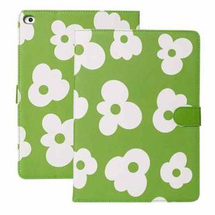 Flower Pattern Horizontal Flip Leather Case with Holder & Sleep / Wake-up Function For iPad 9.7 (2018) & (2017)(Green)