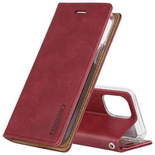 GOOSPERY BLUE MOON FLIP Crazy Horse Texture Horizontal Flip Leather Case with Holder & Card Slots & Wallet For iPhone 12 Mini(Wine Red)