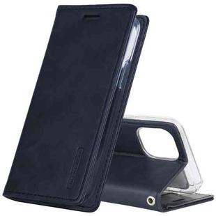 GOOSPERY BLUE MOON FLIP Crazy Horse Texture Horizontal Flip Leather Case with Holder & Card Slots & Wallet For iPhone 12 / 12 Pro(Navy Blue)