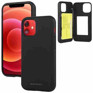 GOOSPERY MAGNETIC DOOR BUMPER Magnetic Catche Shockproof Soft TPU + PC Case With Card Slot For iPhone 12 Mini(Black)