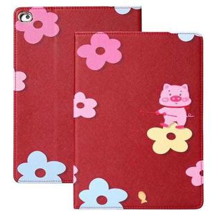 Horizontal Flip Leather Case with Holder & Sleep / Wake-up Function For iPad 9.7 (2018) & (2017)(Flower Pig)