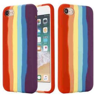 For iPhone SE 2022 / SE 2020 / 8 / 7 Rainbow Liquid Silicone Shockproof Full Coverage Protective Case