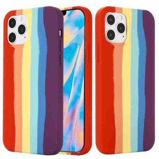 For iPhone 12 / 12 Pro Rainbow Liquid Silicone Shockproof Full Coverage Protective Case