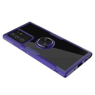 For Samsung Galaxy Note 20 Pro Shockproof Transparent TPU + Acrylic Protective Case, with Ring Holder(Blue)