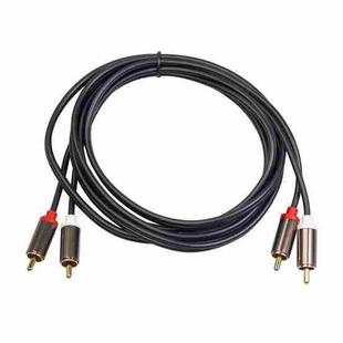 3660B 2 x RCA to 2 x RCA Gold-plated Audio Cable, Cable Length:2m(Black)