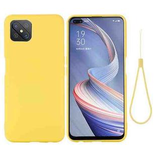 For OPPO A92s / Reno4 Z 5G Pure Color Liquid Silicone Shockproof Full Coverage Case(Yellow)