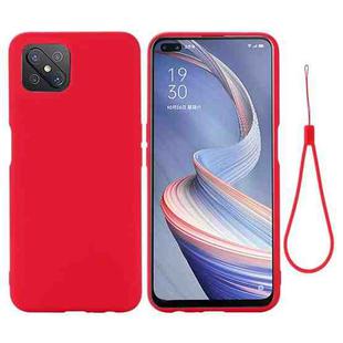 For OPPO A92s / Reno4 Z 5G Pure Color Liquid Silicone Shockproof Full Coverage Case(Red)