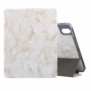 Marble Texture Pattern Horizontal Flip Leather Case, with Three-folding Holder & Sleep / Wake-up For iPad Air 2022 / 2020 10.9(Smoky Gray)