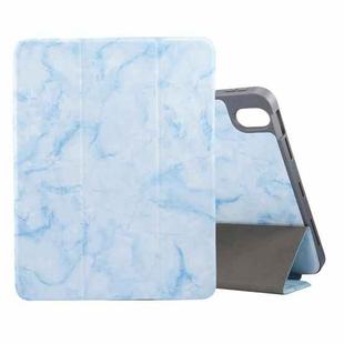 Marble Texture Pattern Horizontal Flip Leather Case, with Three-folding Holder & Sleep / Wake-up For iPad Air 2022 / 2020 10.9(Blue)