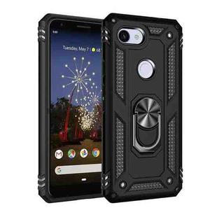 For Google Pixel 3a Shockproof TPU + PC Protective Case with 360 Degree Rotating Holder(Black)