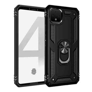 For Google Pixel 4 Shockproof TPU + PC Protective Case with 360 Degree Rotating Holder(Black)