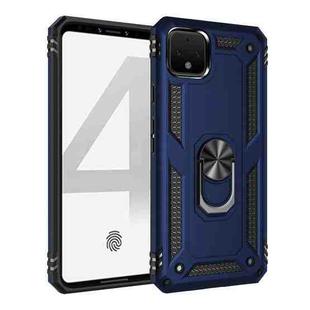 For Google Pixel 4 Shockproof TPU + PC Protective Case with 360 Degree Rotating Holder(Blue)