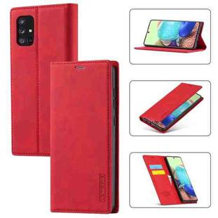 For Samsung Galaxy A71 / M70s LC.IMEEK Strong Magnetism Ultra-thin Horizontal Flip Shockproof Matte TPU + PU Leather Case with Holder & Card Slots & Wallet(Red)