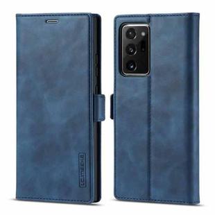 For Samsung Galaxy Note20 Ultra LC.IMEEK Strong Magnetism Ultra-thin Horizontal Flip Shockproof Matte TPU + PU Leather Case with Holder & Card Slots & Wallet(Blue)