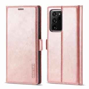 For Samsung Galaxy Note20 Ultra LC.IMEEK Strong Magnetism Ultra-thin Horizontal Flip Shockproof Matte TPU + PU Leather Case with Holder & Card Slots & Wallet(Rose Gold)