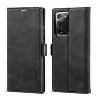 For Samsung Galaxy Note20 LC.IMEEK Strong Magnetism Ultra-thin Horizontal Flip Shockproof Matte TPU + PU Leather Case with Holder & Card Slots & Wallet(Black)