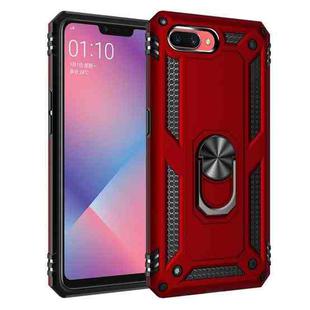 For OPPO A5 / A3s Shockproof TPU + PC Protective Case with 360 Degree Rotating Holder(Red)