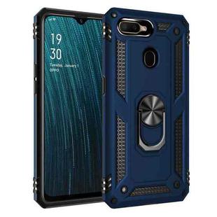 For OPPO A5s Shockproof TPU + PC Protective Case with 360 Degree Rotating Holder(Blue)