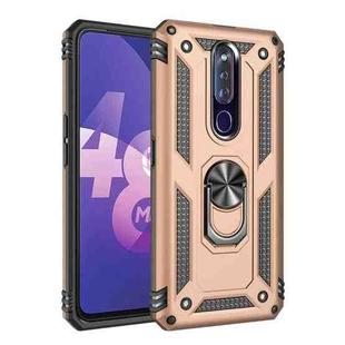 For OPPO F11 Pro Shockproof TPU + PC Protective Case with 360 Degree Rotating Holder(Gold)