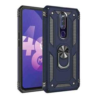 For OPPO F11 Pro Shockproof TPU + PC Protective Case with 360 Degree Rotating Holder(Blue)