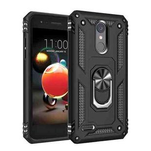For LG Aristo 2 Shockproof TPU + PC Protective Case with 360 Degree Rotating Holder(Black)