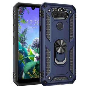 For LG Aristo 5 Shockproof TPU + PC Protective Case with 360 Degree Rotating Holder(Blue)