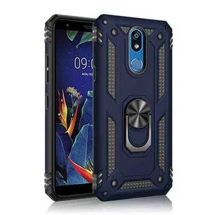 For LG K40 Shockproof TPU + PC Protective Case with 360 Degree Rotating Holder(Blue)