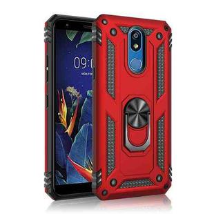 For LG K40 Shockproof TPU + PC Protective Case with 360 Degree Rotating Holder(Red)