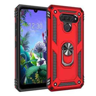 For LG K50 & Q60 Shockproof TPU + PC Protective Case with 360 Degree Rotating Holder(Red)