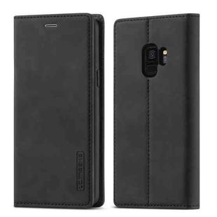 For Samsung Galaxy S9 LC.IMEEKE Strong Magnetism Ultra-thin Horizontal Flip Shockproof Matte TPU + PU Leather Case with Holder & Card Slots & Wallet(Black)