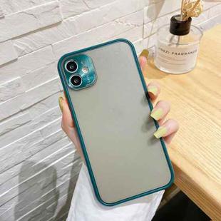 For iPhone 11 Pro Electroplating All-Inclusive Pure TPU Protective Case with Metal Lens Cover (Dark Green Gray)