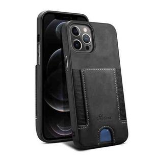 H10 TPU + PU Leather Shockproof  Protective Case with Card Slot For iPhone 12 / 12 Pro(Black)