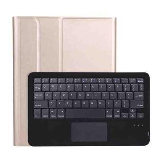 A098B-A Detachable ABS Ultra-thin Bluetooth Keyboard + TPU Tablet Case for iPad Air 4 10.9 inch (2020), with Stand & Pen Slot & Touch(Gold)