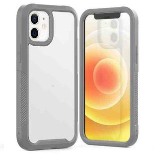 PC+TPU Color Transparent Shockproof Phone Protective Case For iPhone 12 Mini(Grey)