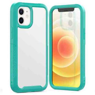 PC+TPU Color Transparent Shockproof Phone Protective Case For iPhone 12 Mini(Light Blue)