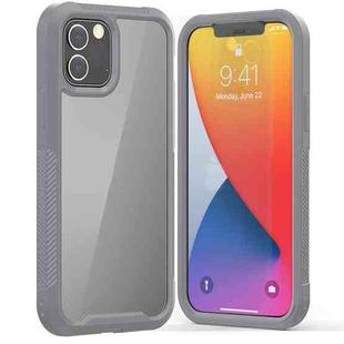 PC+TPU Color Transparent Shockproof Phone Protective Case For iPhone 12 / 12 Pro(Grey)