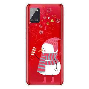 For Samsung Galaxy A31 Trendy Cute Christmas Patterned Case Clear TPU Cover Phone Cases(Fireworks and Snowmen)