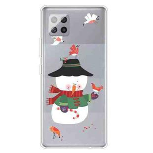 For Samsung Galaxy A42 5G Trendy Cute Christmas Patterned Case Clear TPU Cover Phone Cases(Birdie Snowman)
