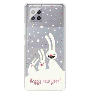 For Samsung Galaxy A42 5G Trendy Cute Christmas Patterned Case Clear TPU Cover Phone Cases(Three White Rabbits)