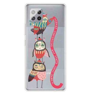 For Samsung Galaxy A42 5G Trendy Cute Christmas Patterned Case Clear TPU Cover Phone Cases(Red Belt Bird)