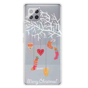 For Samsung Galaxy A42 5G Trendy Cute Christmas Patterned Case Clear TPU Cover Phone Cases(White Tree Gift)