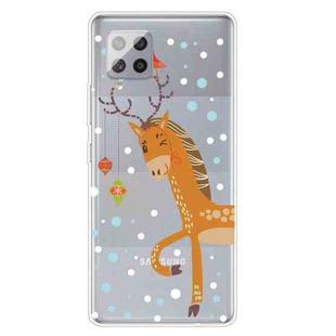 For Samsung Galaxy A42 5G Trendy Cute Christmas Patterned Case Clear TPU Cover Phone Cases(Stag Deer)