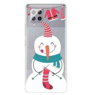 For Samsung Galaxy A42 5G Trendy Cute Christmas Patterned Case Clear TPU Cover Phone Cases(Socks Snowman)