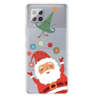 For Samsung Galaxy A42 5G Trendy Cute Christmas Patterned Case Clear TPU Cover Phone Cases(Ball Santa Claus)